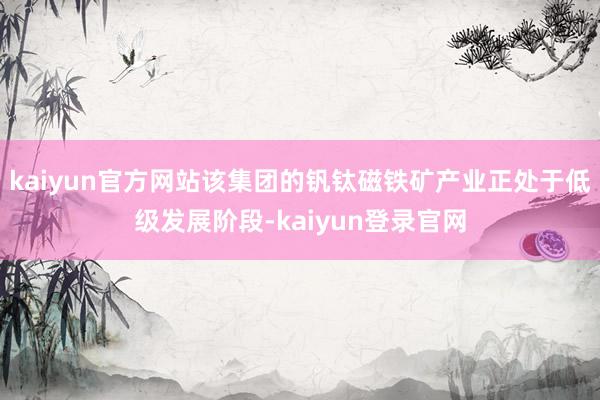 kaiyun官方网站该集团的钒钛磁铁矿产业正处于低级发展阶段-kaiyun登录官网