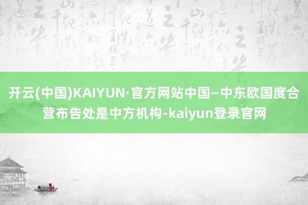开云(中国)KAIYUN·官方网站中国—中东欧国度合营布告处是中方机构-kaiyun登录官网