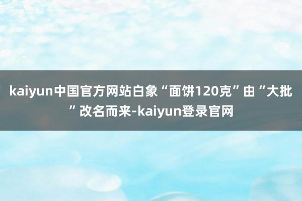 kaiyun中国官方网站白象“面饼120克”由“大批”改名而来-kaiyun登录官网
