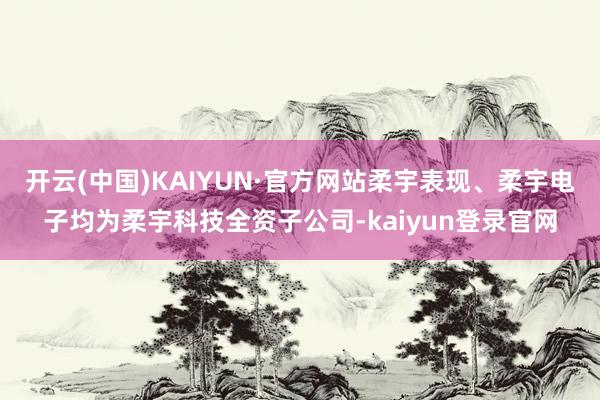 开云(中国)KAIYUN·官方网站柔宇表现、柔宇电子均为柔宇科技全资子公司-kaiyun登录官网