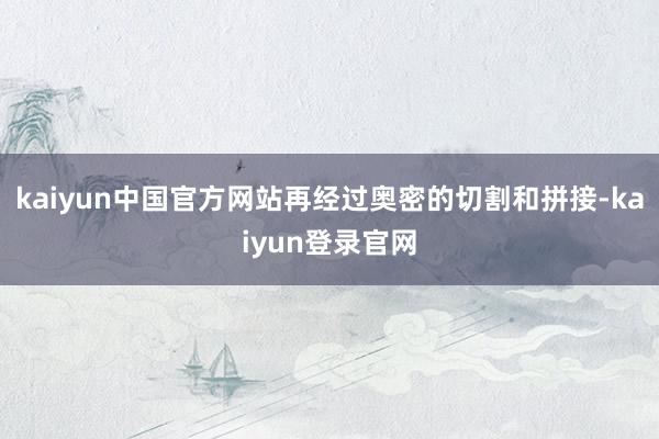 kaiyun中国官方网站再经过奥密的切割和拼接-kaiyun登录官网
